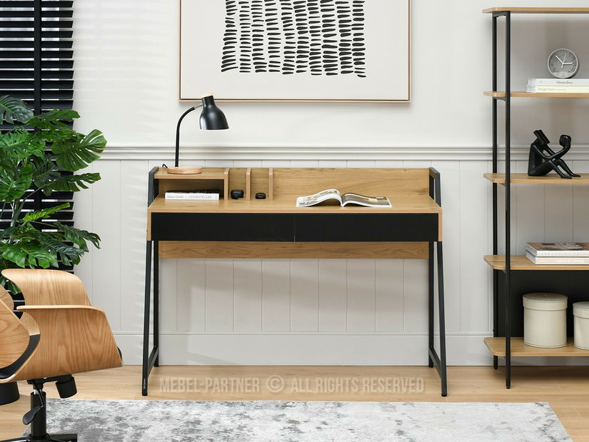 PC stol Rigielo (crni hrast + crna)