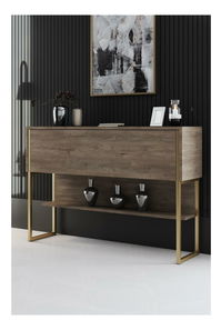 Konzolový stolík Luna 4 (zlatá + orech) 