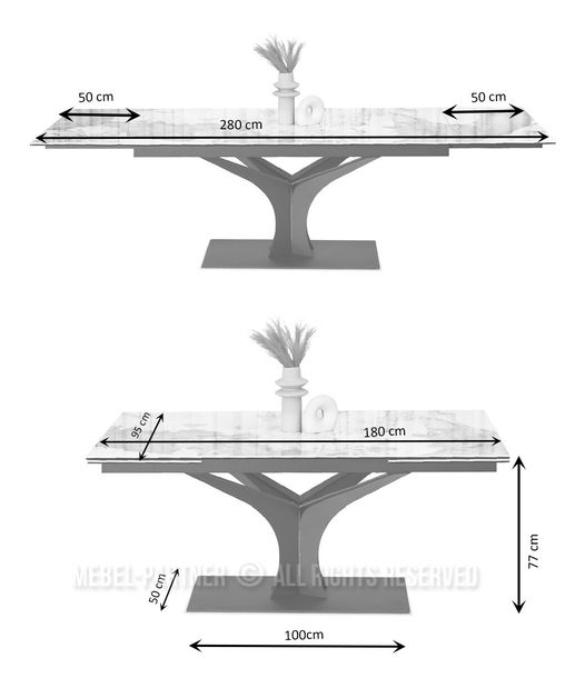 Masă sufragerie Entornaban (verde + negru)