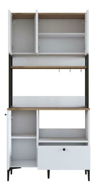 Policová skriňa Jenaretta 159 (biela + orech)