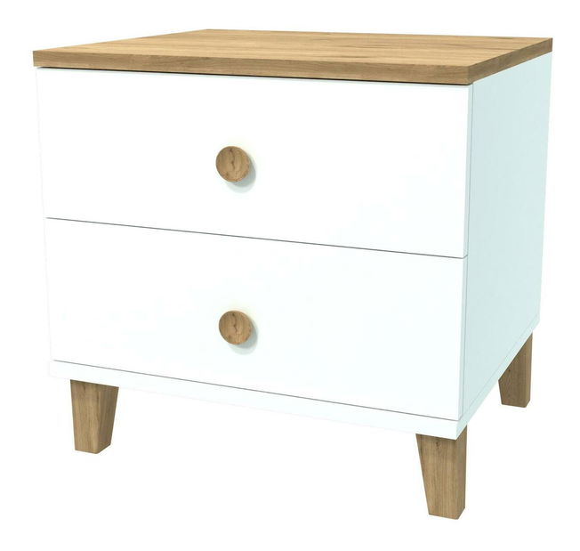 Nočný stolík Nedata (dub + biela)