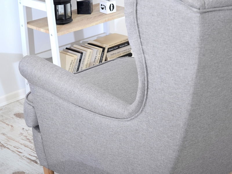 Kreslo ušiak Margis (sivá + čierna)