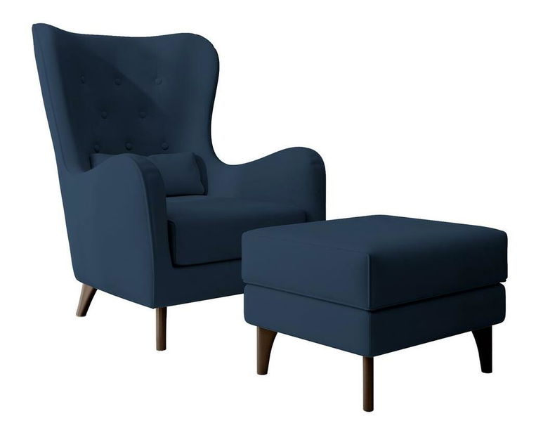 Fotoliu cu suport picioare Calimero II (marin + wenge)