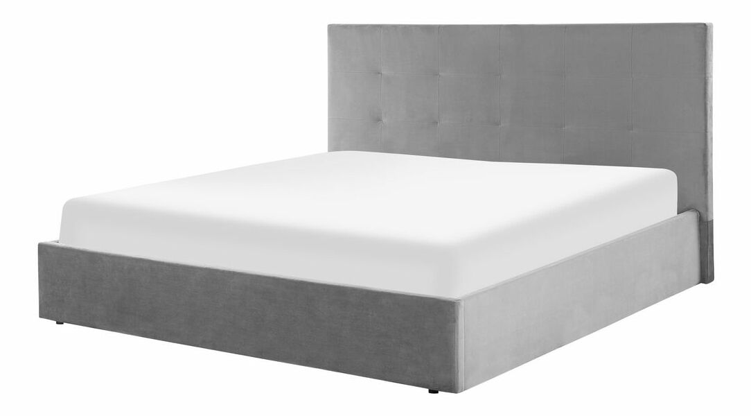 Manželská posteľ 180 cm Lorza (zamatová sivá)