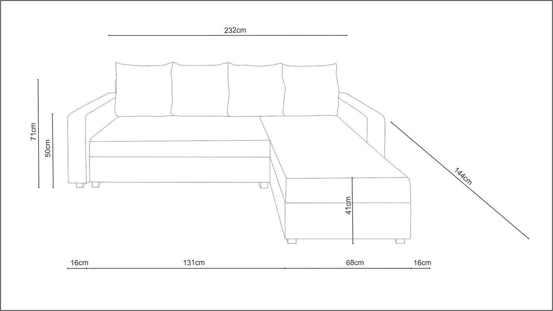 Colțar Ardait (gri deschis șuvițat + gri închis) (S) *vânzare