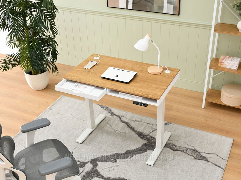 PC asztal Osto 100 (fehér tölgy + fehér)