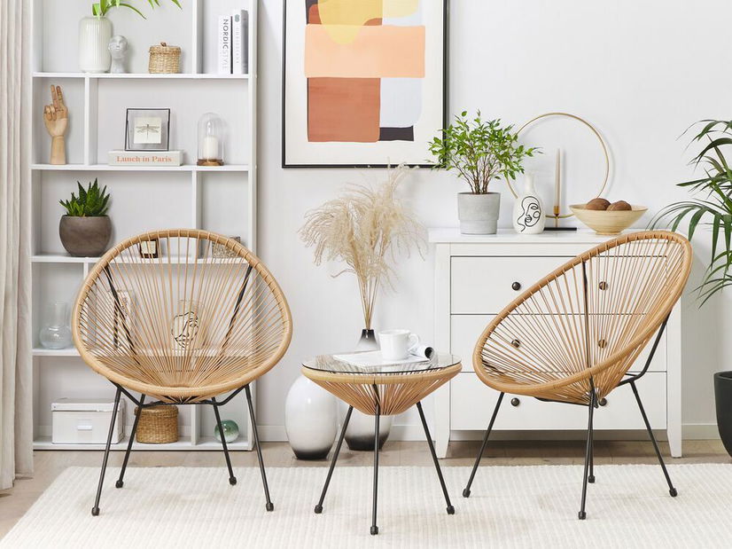 Kerti rattan szett Alvarez (természetes)