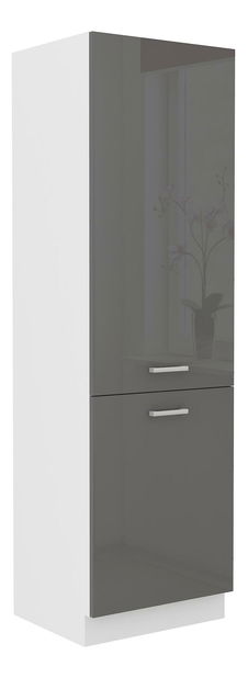 Potravinová kuchynská skrinka Saria 60 DK-202 2F (biela + lesk sivý)