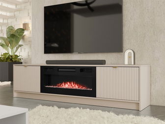 Masă TV cu șemineu electric Rozoma EF (nisipiu bej)