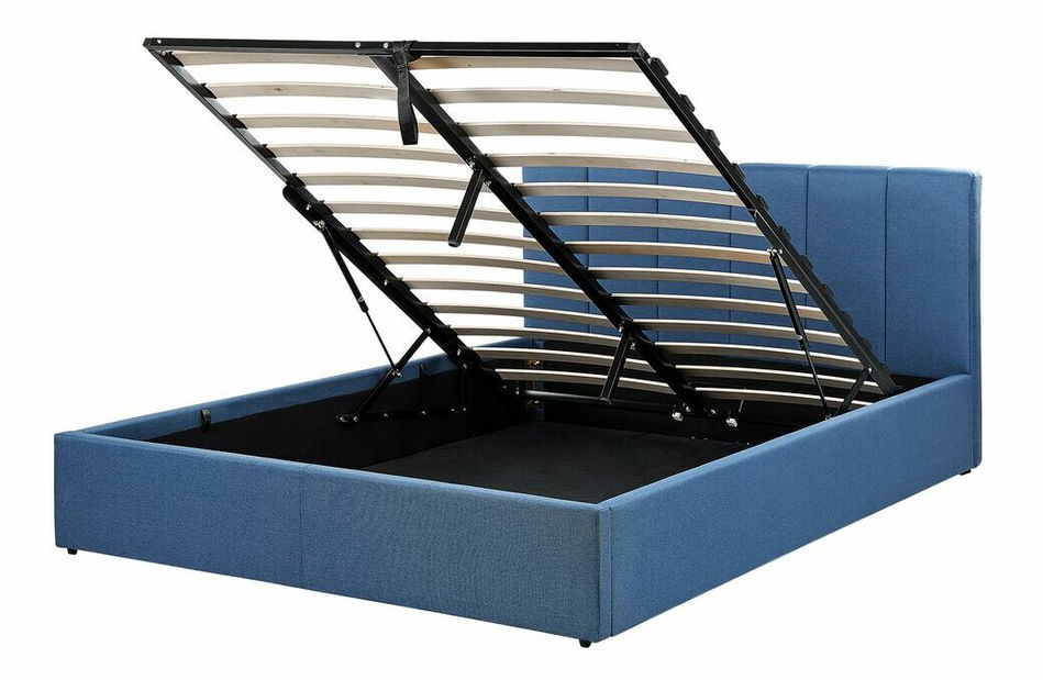Manželská posteľ 140 cm Dabria (modrá) (s roštom) (s úl. priestorom)