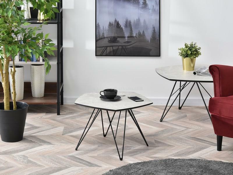 Konferenčný stolík Petal S (sivá + čierna)