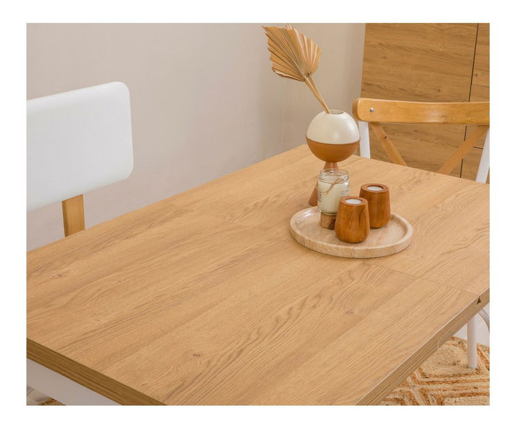 Set mobilier sufragerie Duvasa 23 (alb) (pentru 4 persoane)