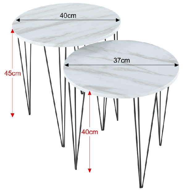 Konferenčný stolík Peslo (biela) (2 ks.) *výpredaj