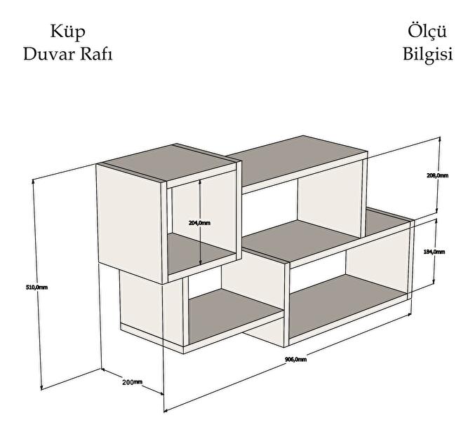 Polička Affie (biela + orech) *výpredaj