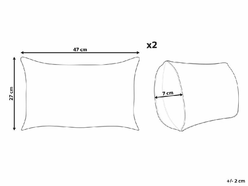 Set 2 ukrasna jastuka 47 x 27 cm Zinny (zelena)