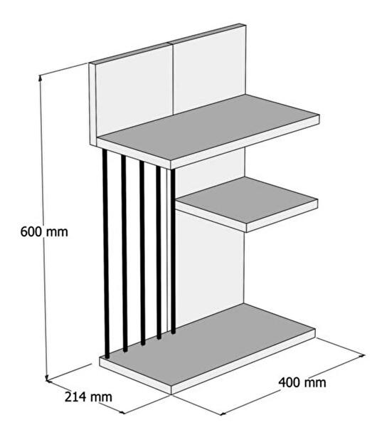 Polica Basimo (biela + orech) 