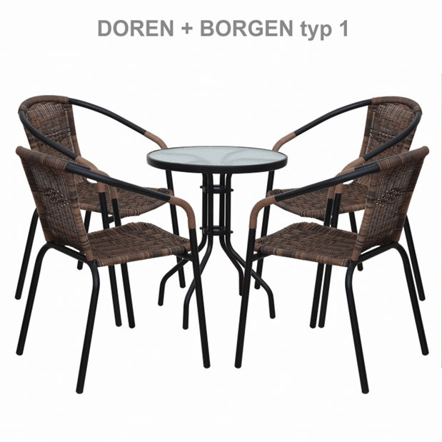 Scaun de grădină (2 buc.) Durley (Maro + Negru) *vânzare stoc