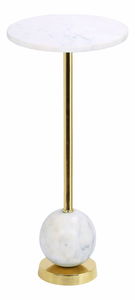 Príručný stolík Silvania (mosadzná + mramor)