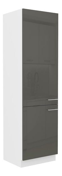 Potravinová kuchynská skrinka pre chladničku Lavera 60 LO-210 2F (korpus: biela + front: lesk sivý)