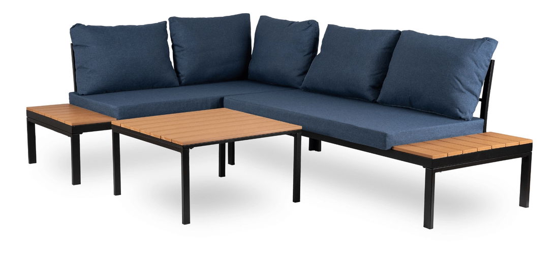 Kerti szett Necasario (sötétkék + fekete) (4 fő részére)