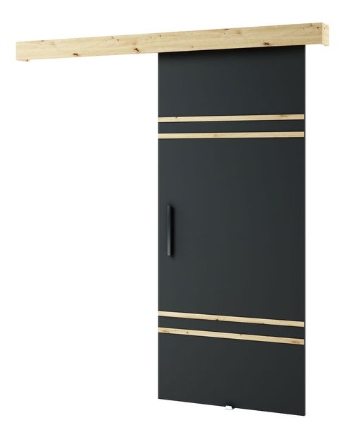 Posuvné dvere 90 cm Lovella (dub artisan + čierna matná)