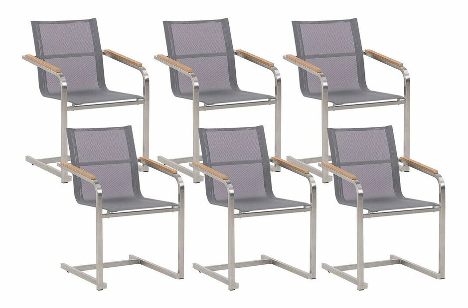 Set 6 ks. záhradných stoličiek COLSO (sivá)