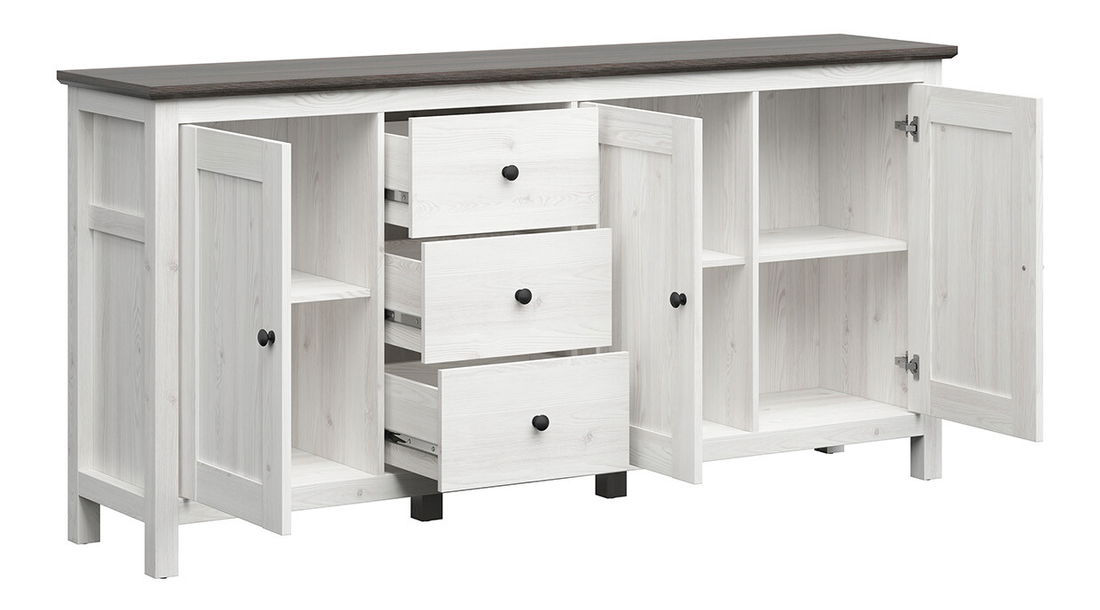 Komód Hesen KOM3D3S/10/20 (világos sibiu vörösfenyő + fenyő larico)