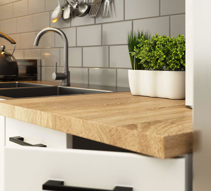 Kuchynská zostava 240 cm Ozara II C (biela)