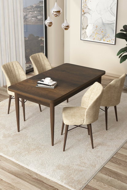 Set dining Arpo (nuc baroc + crem) (pentru 4 persoane)