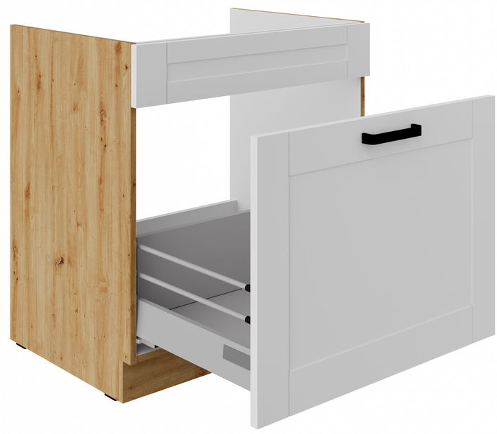 Dolná kuchynská skrinka Lucid 60 ZL 1S BB (korpus: dub artisan + front: mdf biela)