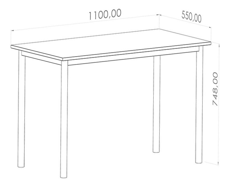 PC stolík 110x55 Vivi (čierna + biela)