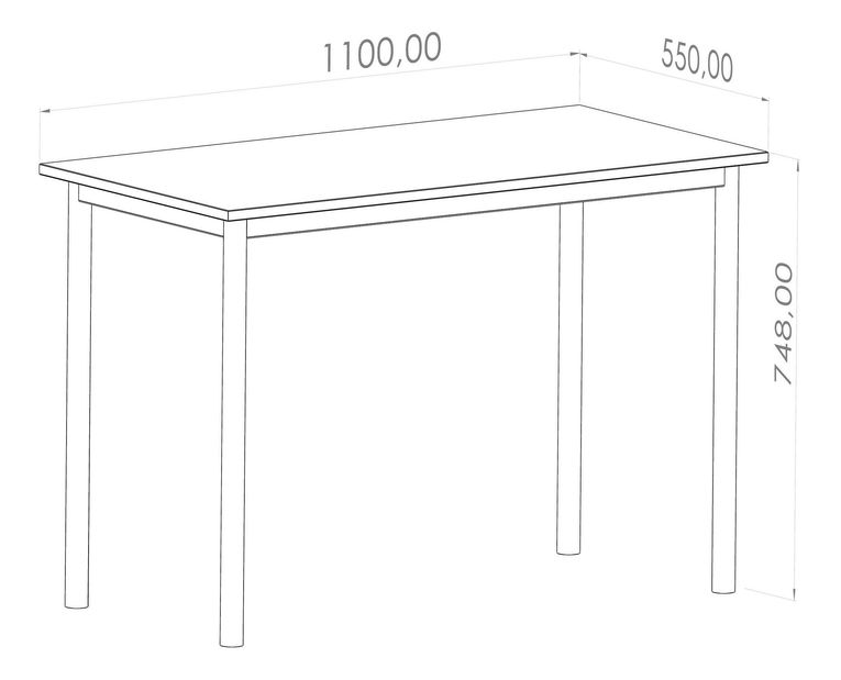 PC stolík 110x55 Vivi (čierna + biela)