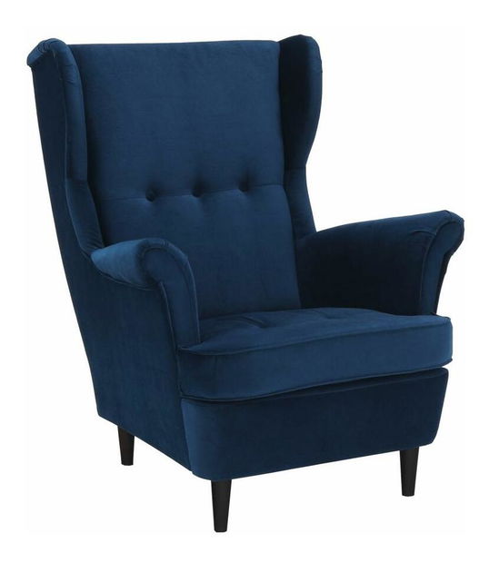 Fotoliu cu urechi Repetidas (albastru + nuc) 