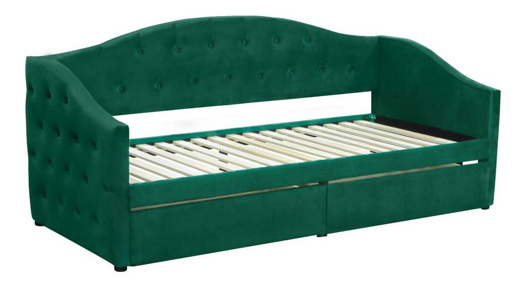 Jednolôžková posteľ (váľanda) 90 cm Zonas (zelená) (s roštom) (s úl. priestorom)