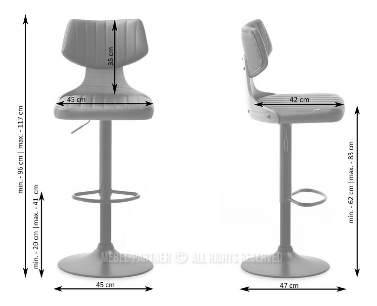 Stolica Heroe (tamni orah + crna)