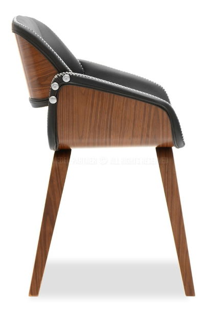 Stolička Noughat (orech tmavý + chrómová)