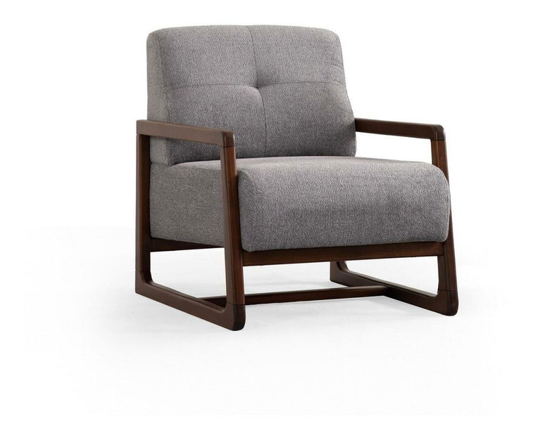 Fotel Atonetta (világosszürke + dió)