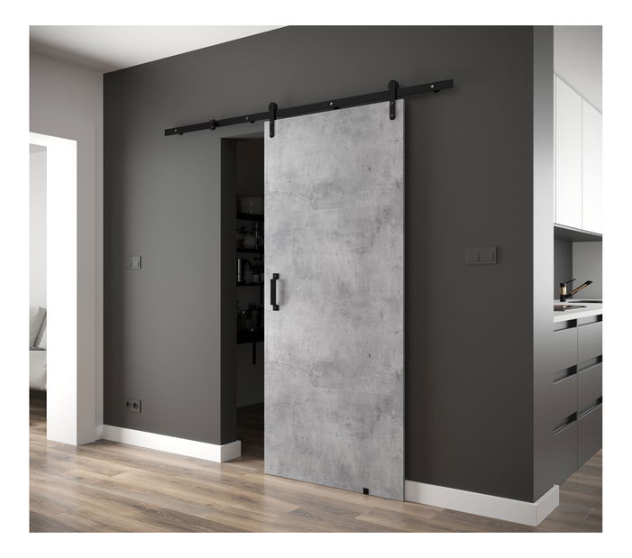 Uși culisante 90 cm Philomena I (beton + negru mat)