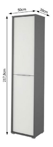 Polcosszekrény Hamila NEW TYP 06 (grafit + fehér)