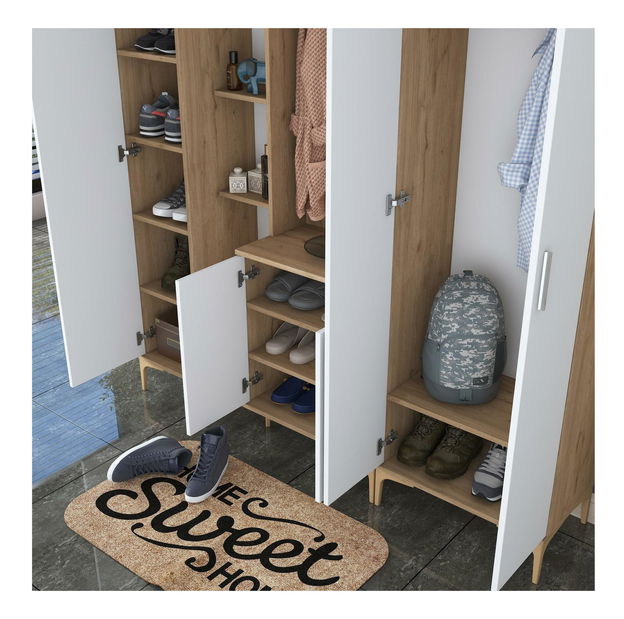 Predsoblje Emily 29 (s ogledalom) (orah + bijela)