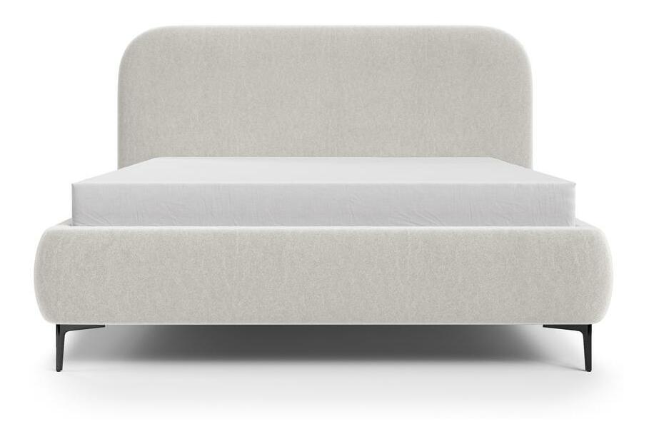 Pat matrimonial 140 cm Mononoke 140 (cu somieră) (alb + negru)