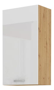 Dulap superior de bucătărie Arryn 45 G-90 1F (stejar artisan + alb lucios)