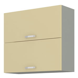 Dulap superior de bucătărie Kelyn 80 GU 72 2F (crem lucios + gri)