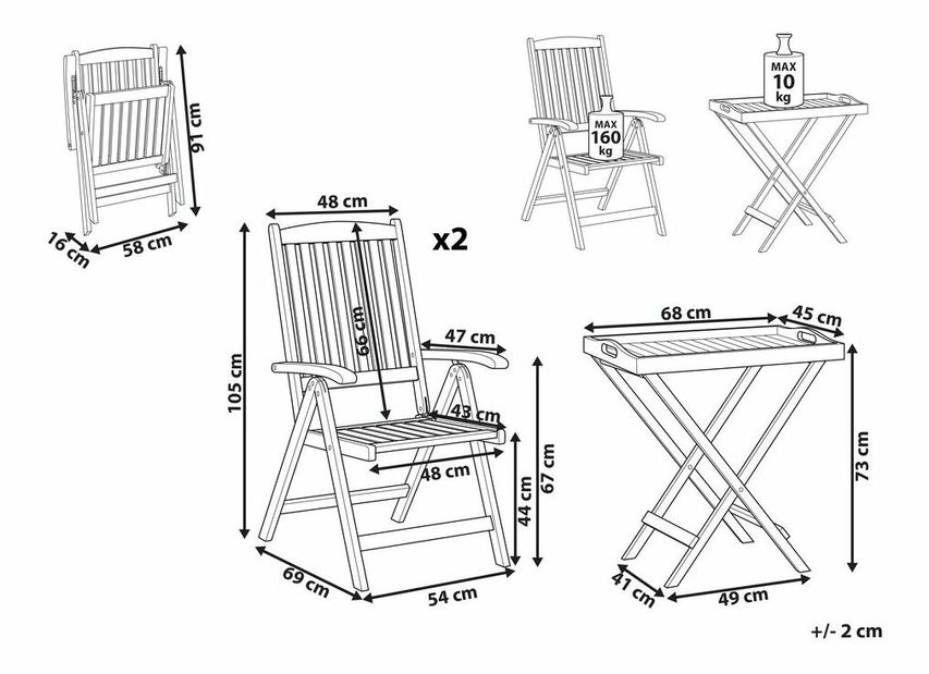 Záhradná zostava Amali (tmavé drevo)