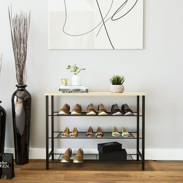 Ormarić za obuću Henrich (hrast + crna)