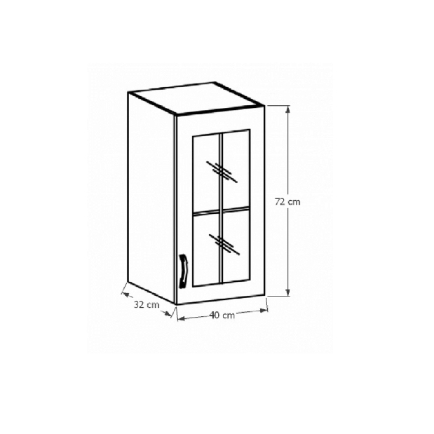 Horná kuchynská skrinka so sklom G40SP Sillina (sosna andersen)
