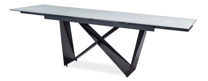 Masă de sufragerie extensibilă 160-240 cm Carmon (alb + negru) (pentru 8 și mai multe persoane)