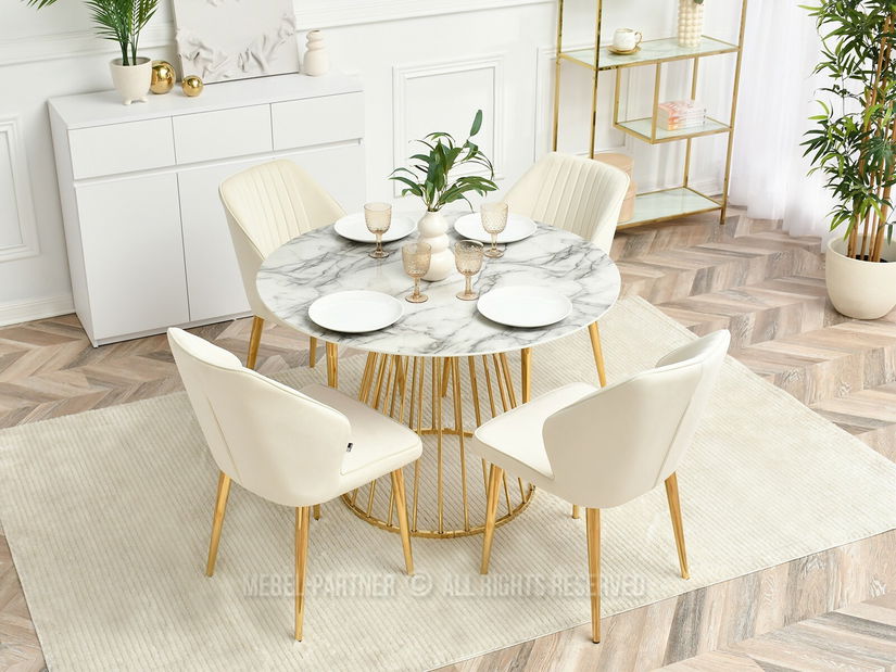 Stolička Greta K (krémová + zlatá)