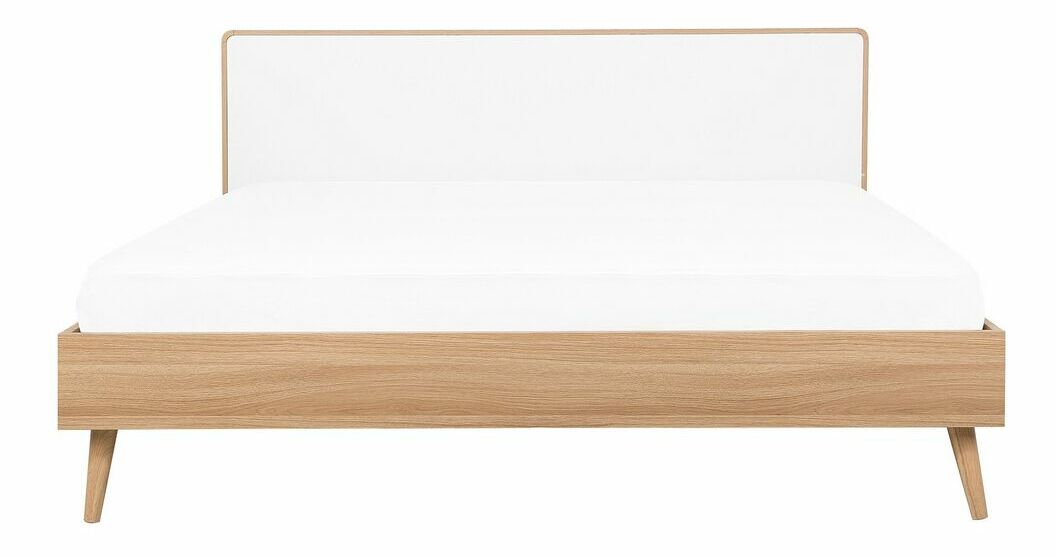 Pat matrimonial 160 cm SERVI (cu somieră) (lemn deschis)