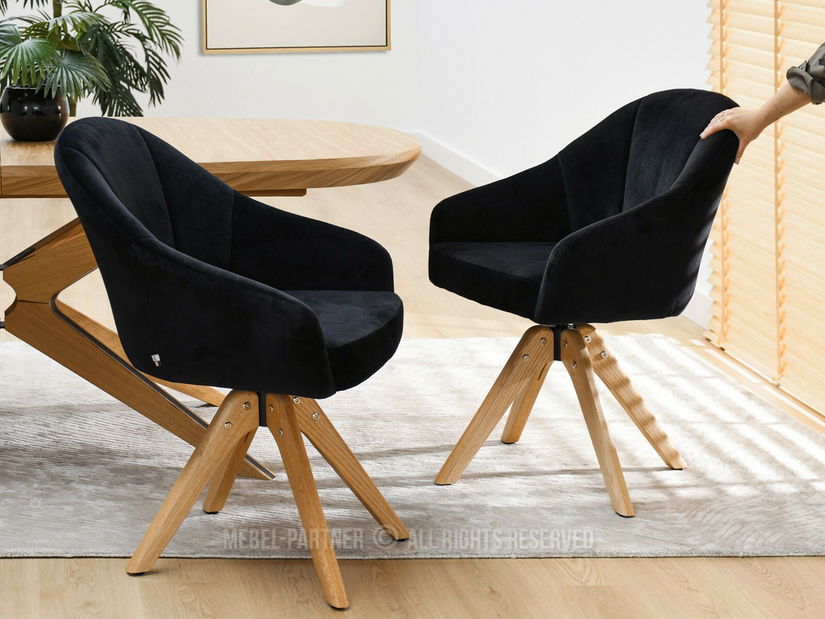 Blagovaonska stolica Destete (crna + hrast)